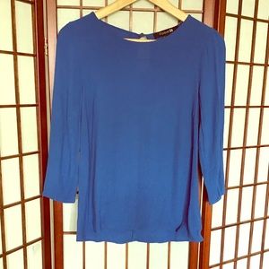 Blue 3/4 sleeve blouse